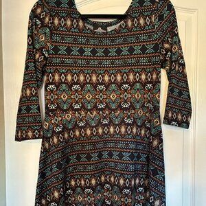 Navy printed dress by Angie - Medium
